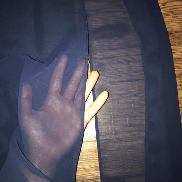 Long Blue Slit Skirt - Picture 3 of 6